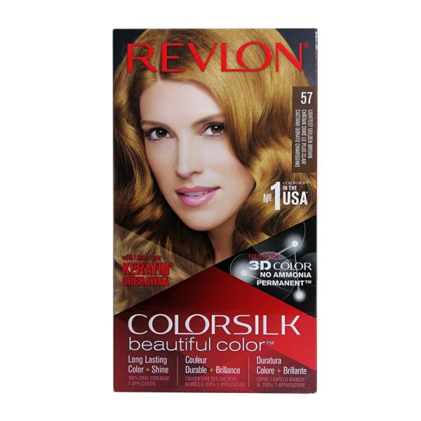 قیمت و خرید رنگ مو بدون آمونیاک رولون شماره57 Revlon Colorsilk Beautiful Hair Color 3D