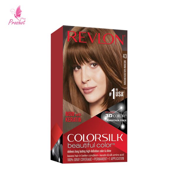 قیمت و خرید رنگ مو بدون آمونیاک رولون شماره 43 Revlon Colorsilk Beautiful Hair Color