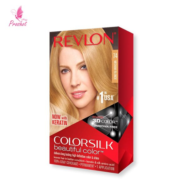 قیمت و خرید رنگ مو بدون آمونیاک رولون شماره74 Revlon Colorsilk Beautiful Hair Color 3D