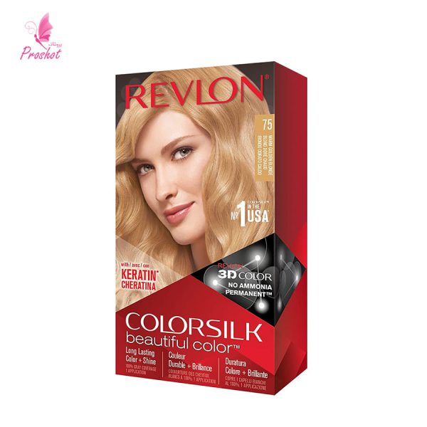 قیمت و خرید رنگ مو بدون آمونیاک رولون شماره75 Revlon Colorsilk Beautiful Hair Color 3D