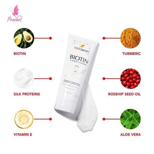 قیمت و خرید نرم کننده بیوتین ضد ریزش و افزایش رشد مو هیرتامین -4 HAIRtamin Biotin Conditioner