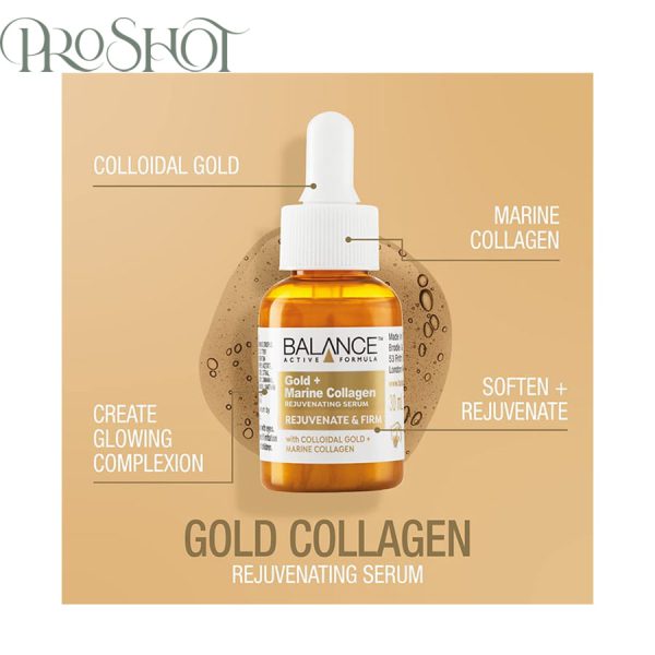 قیمت و خرید سرم جوانساز و آبرسان صورت طلا و کلاژن بالانس -1 Balance Active Formula Gold & Marine Collagen Rejuvenating Serum
