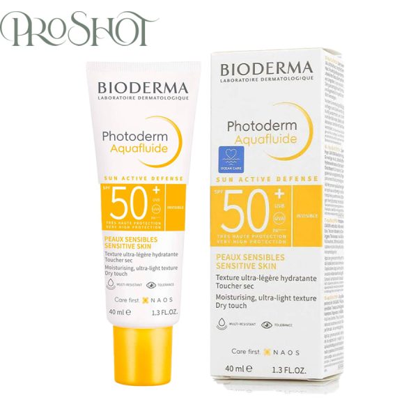 قیمت و خرید ضد آفتاب بی رنگ فلویید بایودرما Bioderma Photoderm Aquafluide SPF50 Sensitive Skin