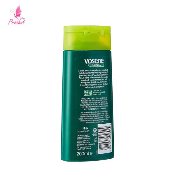 قیمت و خرید شامپو ضد شوره Vosene حجم 200میل -1 Vosene Medicated Original Anti-Dandruff Shampoo