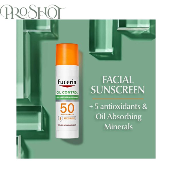 قیمت و خرید لوسیون ضدآفتاب کنترل کننده چربی صورت SPF50 اوسرین -4 Eucerin Sun Oil Control SPF 50 Face Sunscreen Lotion