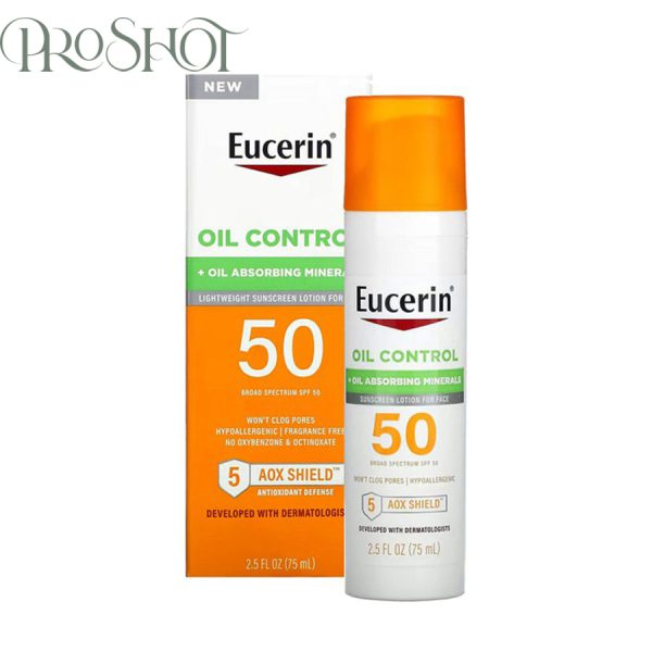 قیمت و خرید لوسیون ضدآفتاب کنترل کننده چربی صورت SPF50 اوسرین Eucerin Sun Oil Control SPF 50 Face Sunscreen Lotion