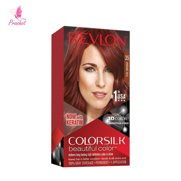 قیمت و خرید رنگ مو قرمز پر هیجان 35 رولون Revlon Colorsilk Beautiful Hair Color35