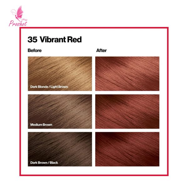 قیمت و خرید رنگ مو قرمز پر هیجان 35 رولون -1 Revlon Colorsilk Beautiful Hair Color35