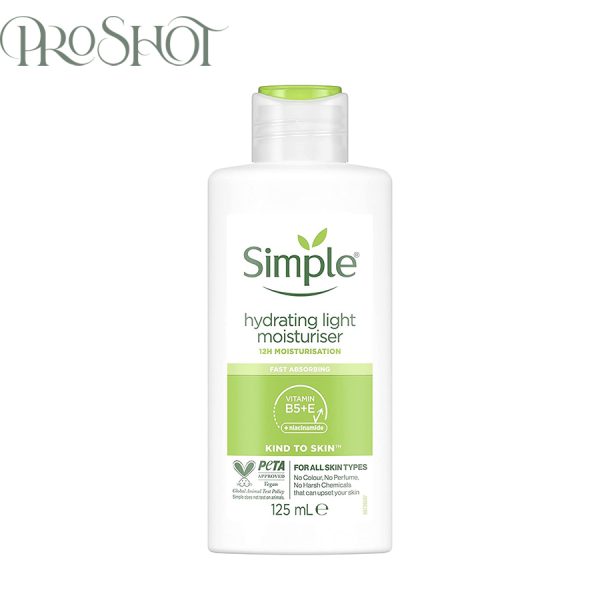 قیمت و خرید کرم مرطوب کننده و آبرسان مدل لایت سیمپل Simple Kind to Skin Hydrating Light Moisturiser 125 ml