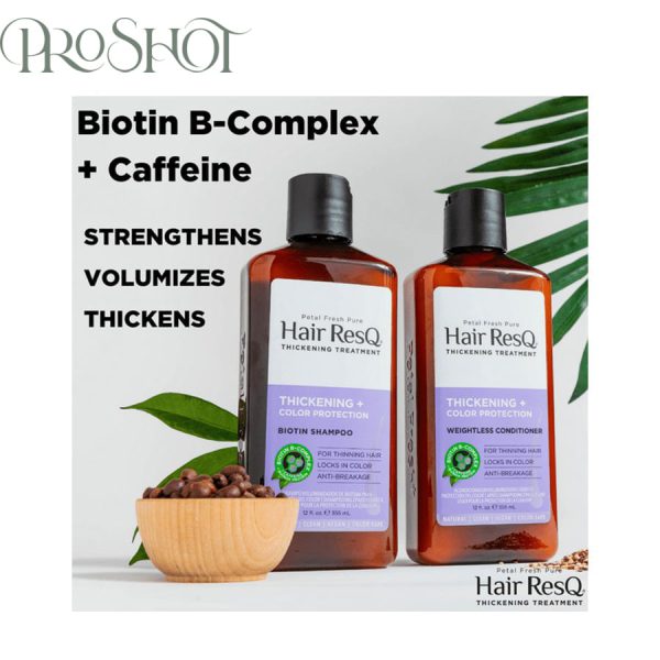 قیمت و خرید شامپو موهای رنگ شده و ضخیم کننده پتال فرش -3 Petal Fresh Hair ResQ Thickening Color Protection Biotin Shampoo 355 ml