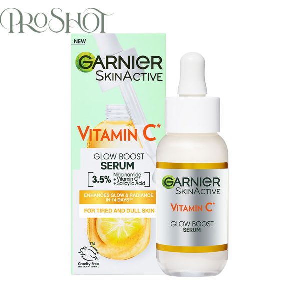 قیمت و خرید سرم ویتامین سی پوستهای کدر و لک دار گارنیر Garnier Vitamin C Glow Boost Serum 30ml